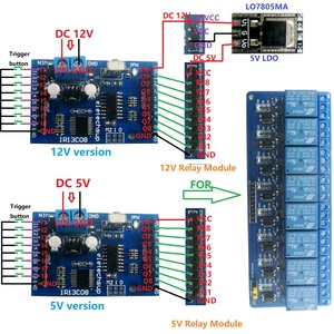 IR13C08 8CH DC 5V 12V Multi-funzione IR modulo telecomando a infrarossi ritardo ricevitore autobloccante Decoder per relè - Product Image 4