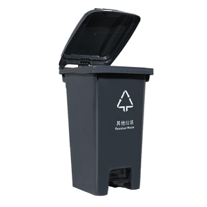 80L HDPE塑料回收箱垃圾分类定制颜色黑色脚踏板垃圾桶储物箱 - Product Image 2