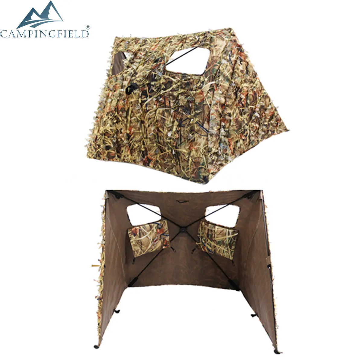 Tente de chasse pliable avec panneau de Camouflage avec feuille 3D