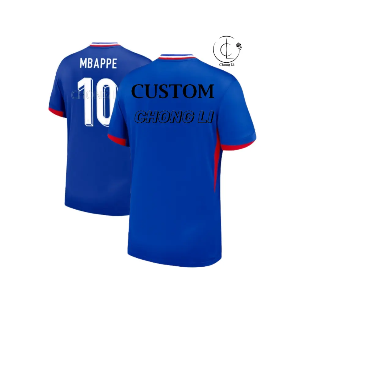 Camisa personalizada para a nova temporada 24/25 da seleção francesa, camisa de casa para a França Mbappe