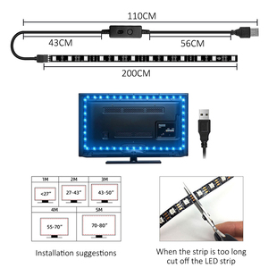 LEDバックライトTVLEDストリップ5VUSBAPPリモコン1600万RGB色変更音楽リズム防水LEDTVバックライト - Product Image 6