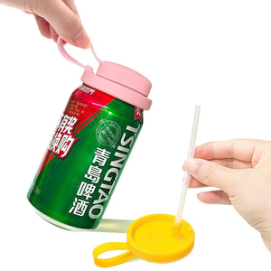 Silicone có thể nắp cho Soda & Cola, chống bụi rò rỉ-proof tái sử dụng uống bìa với rơm lỗ, có ga nước giải khát cap - Product Image 3