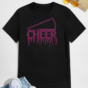 Cheer ve hoparlör özel tasarım Rhinestone Logo isı transferi tasarım düzeltme Rhinestone şablon desen yapay elmas Transfer tatoo - Product Image 3