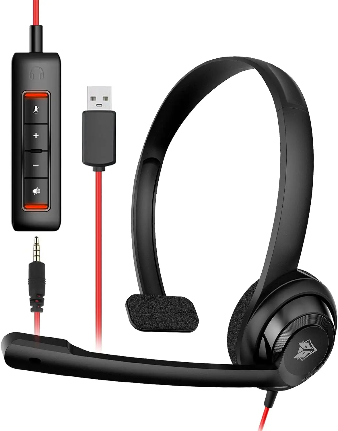 NUBWO HW02 ב-קו שליטה על-אוזן USB אוזניות Wired משרד אוזניות עבור בום סקייפ Webinars עם מיקרופון