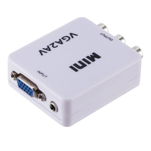 1080P VGA2AV CVBS RCA迷你视频盒，带3.5毫米音频输入VGA至AV 3RCA转换器适配器，适用于台式笔记本电脑至电视显示器 - Product Image 2