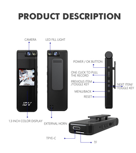YSW-L13 2K HD Audio-Video Recorder Real-time Field Recording Wide Angle Mini <strong>Camera</strong> with 1.3 Inch Color Display - Product Image 5