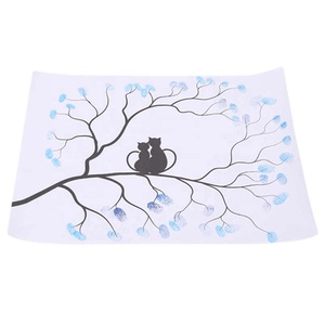 Cá nhân vải vân tay sơn cây đám cưới của khách cuốn sách Quà tặng đám cưới tự làm comunion sinh nhật đảng trang trí - Product Image 3