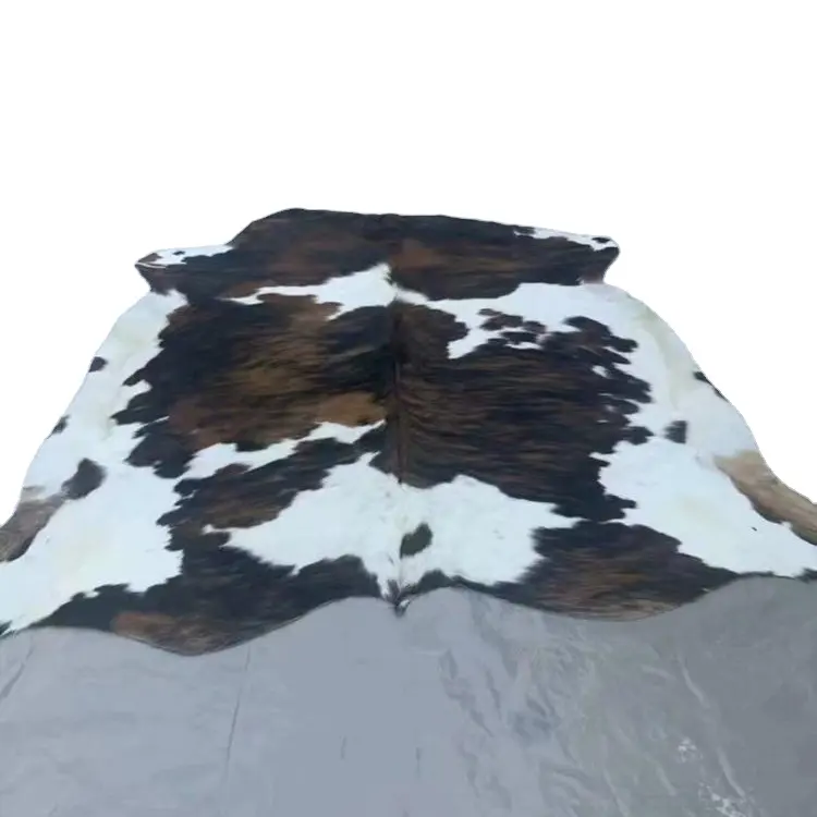 Tappeto in pelle bovina tricolore Brindle XL circa 35-45 piedi quadrati tappeto in pelle di mucca con capelli accesi