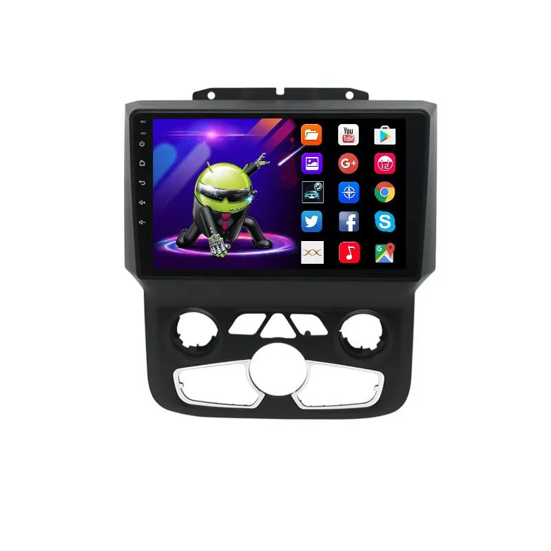 Layar Android pemutar DVD mobil untuk Dodge Ram 2013-2019 Radio navigasi mobil Stereo Audio Auto Radio Carplay nirkabel