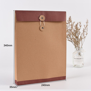 工厂批发A4字母大小牛皮纸信封文件收纳袋，带纽扣线封口 - Product Image 6