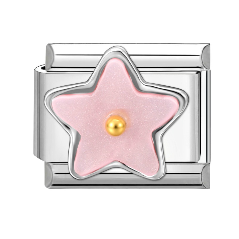 Pink five-pointed star silver