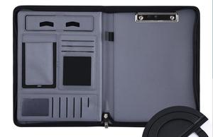 Di động có thể sạc lại A4 không dây sạc da thư mục điện thoại di động kinh doanh tài liệu cầm tay dây kéo tập tin thư mục danh mục đầu tư - Product Image 6