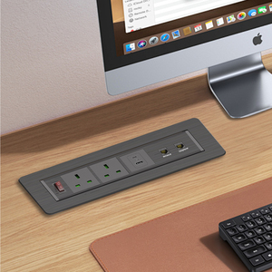 Zócalo de escritorio abatible hacia arriba manual empotrado multifunción de oficina Zócalo giratorio oculto de escritorio con cargador de 65W PARA EL USB-C - Product Image 6