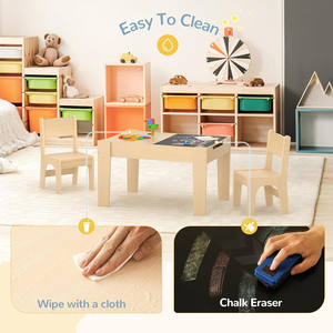 4 in 1 çocuk masa sanat ve el sanatları depolama ile yürümeye başlayan masa ve sandalye için 2-5 yaşında 2 kurulu aktivite masa yemek için - Product Image 4