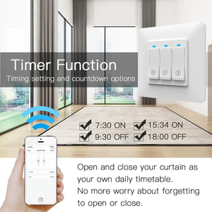 LangYeao Tuya akıllı yaşam WiFi + BLE anahtarı cam dokunmatik panjur haddeleme perde basmalı düğme anahtarı Alexa Google ev ile - Product Image 5