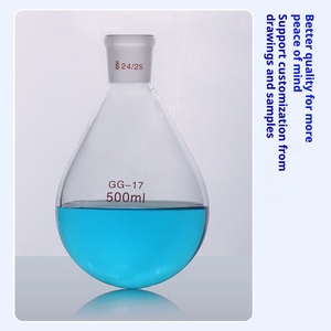 Bình Solanum bình đơn miệng đáy tròn hình Quả lê bình phản ứng thiết bị bay hơi quay bình cao Borosilicate trong suốt - Product Image 4