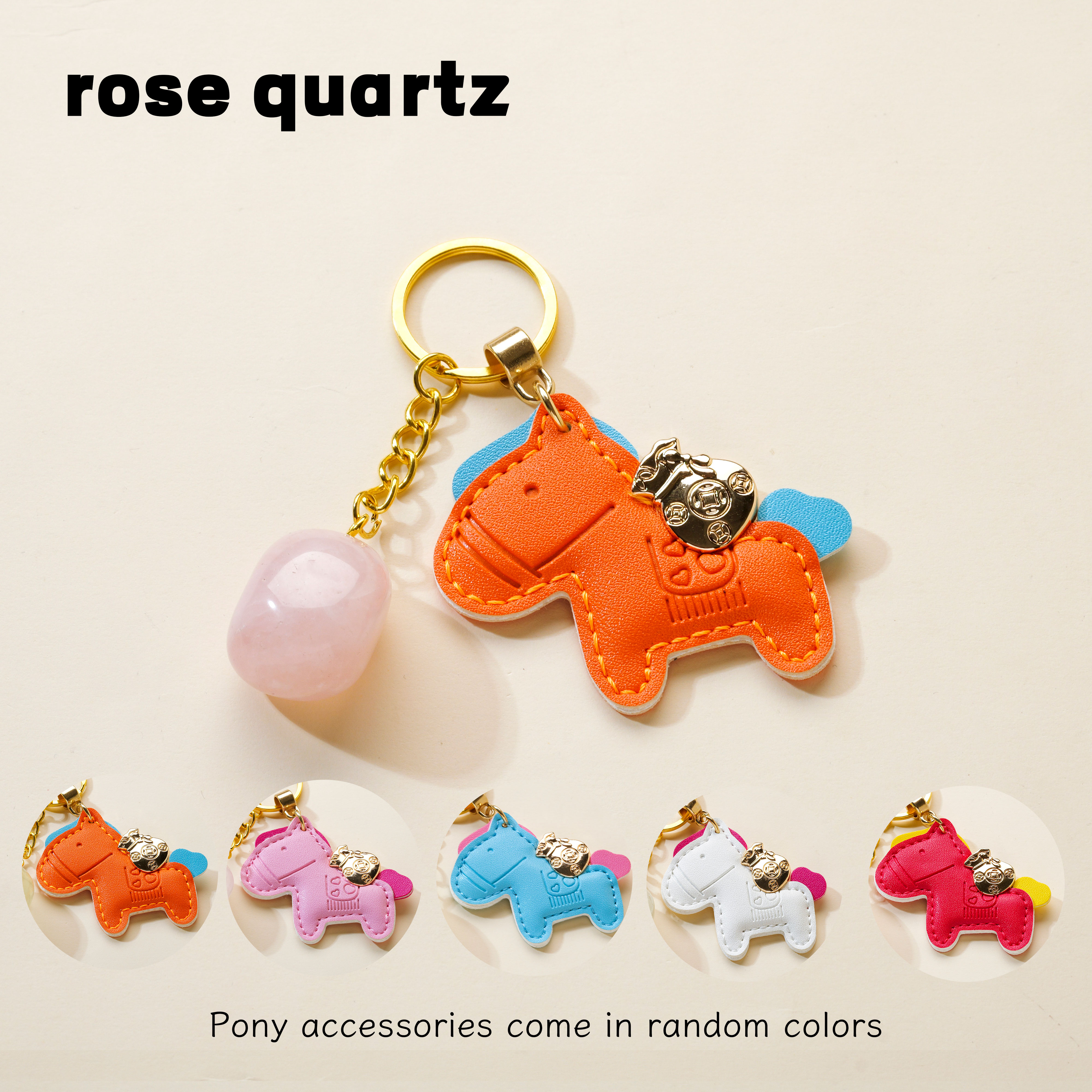 quartz rose + cheval aléatoire