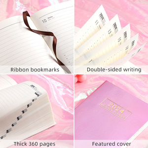 <strong>Stock</strong> 2024 A5 Laser Dazzle Notebook Daily Index Starlight <strong>Color</strong> Yearly Notebook English Agenda <strong>Book</strong> - Product Image 5