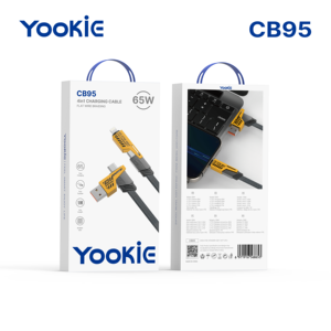 YooKiE CB95 F 4-in-1 PD hızlı veri kablosu 65W Max USB ve tip-c naylon örgülü çinko alaşımı 4-in-1 hızlı veri kablosu - Product Image 6