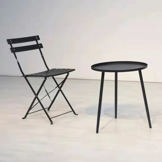 Blanc/noir pas cher en plastique bois métal table pliable et chaises pliantes prix fête en plein air vieille chaise pour événements