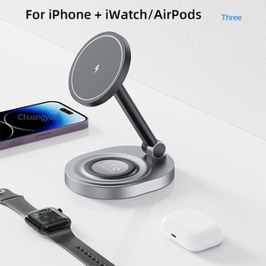 Three-in-One調節可能な折り畳み式磁気ワイヤレス充電器15W出力電力対応Apple Phone WatchヘッドセットタイプC DC 5V - Product Image 2