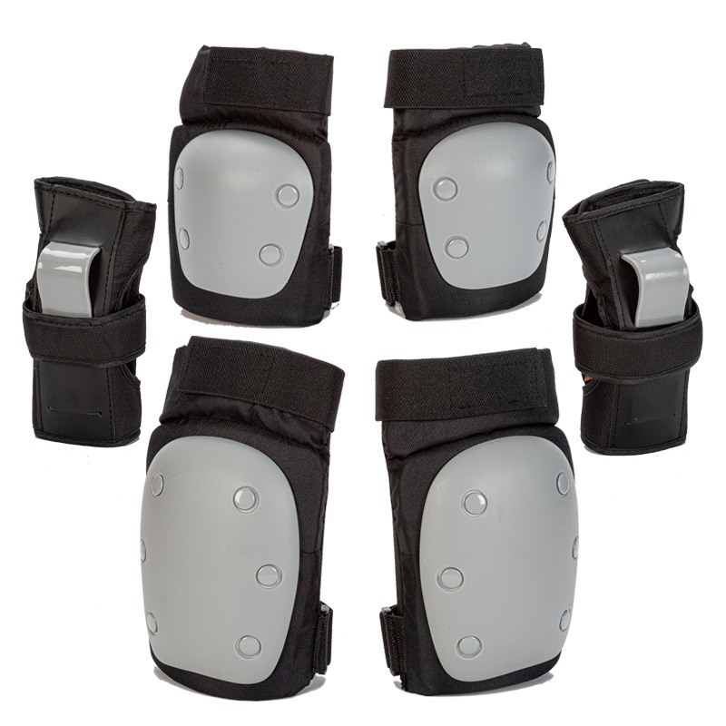 Gray 6-piece set (hand guards, elbow pads, knee pads)