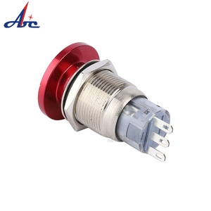 19mm piccolo fungo rosso 1 no1nc 5A Pin chiusura terminale IP67 impermeabile interruttore a pulsante uscita di emergenza per il potere bianco per - Product Image 2
