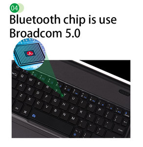 10.2 Pollici <span class=keywords><strong>Broadcom</strong></span> Chip di 2 In 1 Multi Cassa di Cuoio Della Tastiera Senza Fili