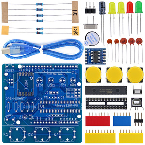 OPEN-SMART UNO R3 DIY ATmega328P Entwicklungs platine Lötteile-Kit mit Summer-LED-Taste für Arduino