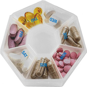 Heptagonal Hộp Đựng Thuốc 7 Ngăn Hình Dạng Hộp Đựng Thuốc Trang Trí Mini Bằng Nhựa - Product Image 3