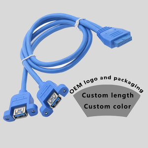 Nueva placa base Usb3.0 Idc 20Pin Usb 19Pin a Dual Usb 3,0 20Pin un punto dos adaptador Usb convertidor Cable divisor