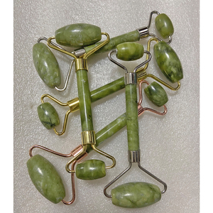 Green <strong>Jade</strong> Roller Face Massager with Iron Framing Original Anti-Aging Tool <strong>Excellent</strong> for Crystal Crafts - Product Image 4