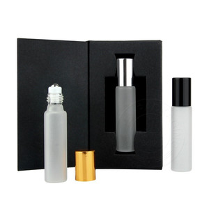 Custom Logo Mini Round <strong>10ml</strong> Roll on Perfume Oil Bottle 10 ml Frosted <strong>Empty</strong> Round Roller Bottle with Gift Packaging <strong>Box</strong> - Product Image 1