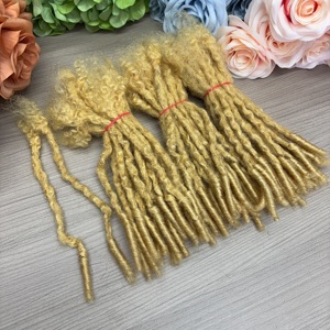 אנה 100% שיער אנושי נראה טבעי מסולסל קצוות fummi locs הרחבות איומות עבור נשים שחורות