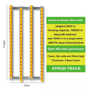 Trasportatore a gravità a rulli con binario a rulli con ruote in plastica Dia 38 48 mm (lunghezza per personalizzazione) - Product Image 1
