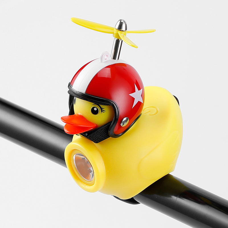 Casque Lumineux Canard Jaune + Étoile (Rouge)