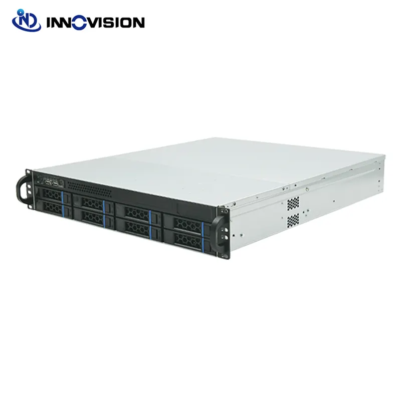 Boîtier de serveur de stockage Ultra rack 2U 8Bay L520mm support atx powersupply carte MATX châssis de serveur NAS