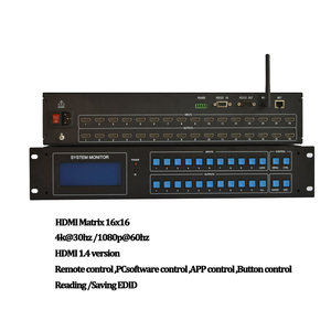 Matriz de control IP de 16x16 HDMI, matriz de 16x16 HDMI con aplicación WIFI, 4K @ 30hz, 16 en 16