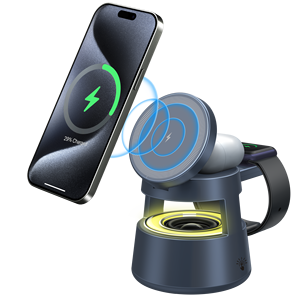 Apple cep telefonu kulaklık için manyetik 5-In-1 kablosuz şarj İzle mavi diş ses gece lambası çok fonksiyonlu kablosuz şarj - Product Image 1
