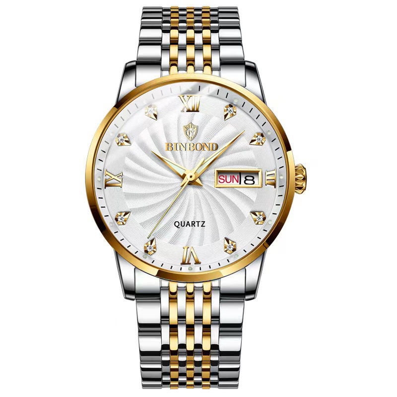 steel-gold white