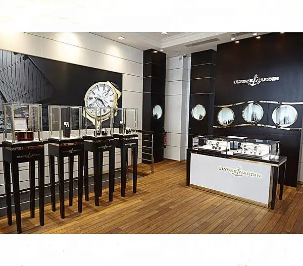 Boden stehende Schmuck Turm Fall Fenster Display Black Metal Jewelry Store Showcase Uhr Shop Showcase