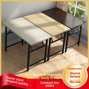 Características largas y convenientes de una mesa de comedor de entrenamiento plegable Escritorio de computadora de escritura simple con características sin instalación - Product Image 2