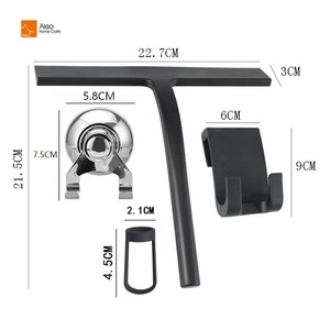 Silicone Squeegee Blade with Stainless Steel Suction Cup <strong>Hook</strong> and <strong>Hanging</strong> Rope <strong>Glass</strong> and Car Window Shower Cleaner Wiper - Product Image 4