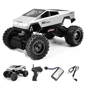 BJQ OEM новый 1:14 2,4 г RC Cybertruck большой колесный дорожный автомобиль игрушка для детей Дистанционное управление рок-гусеничный с подсветкой для детей - Product Image 6