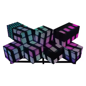 3d dj דוכן p5 בתוך סד מלא צבע הוביל קיר וידאו עבור רקע עניין חזותי אווירה וידאו קיר יישומים קיר