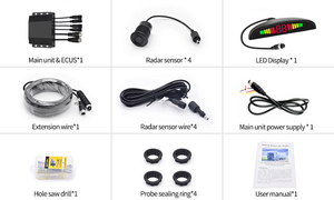 24V חובה אוניברסלי משאית נקודה עיוורת מערכת רכב מסחרי 4 pcs חניה חיישנים עם אזעקה עבור אוטובוס rv משאית - Product Image 5