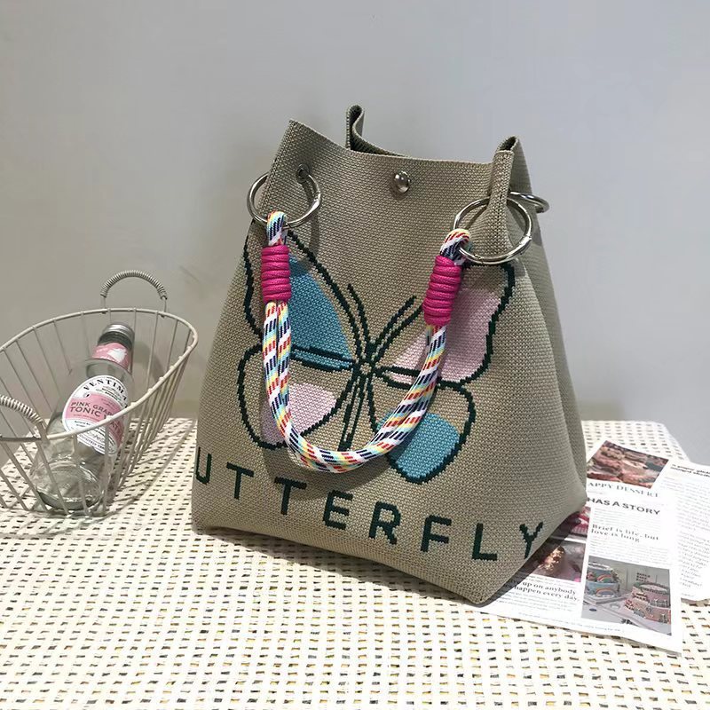 Handbag english butterfly khakis