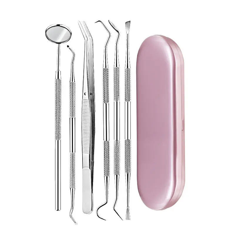 6 peças Em Aço Inox Kit Ferramentas Raspador de Tártaro Dos Dentes Dental Boca Espelho Dentis outros produtos de higiene oral