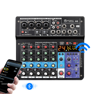 Accuracy Pro Audio A6 Professional 6チャンネルオーディオステレオミキサーデジタルサウンドカードDJミキサー - Product Image 1