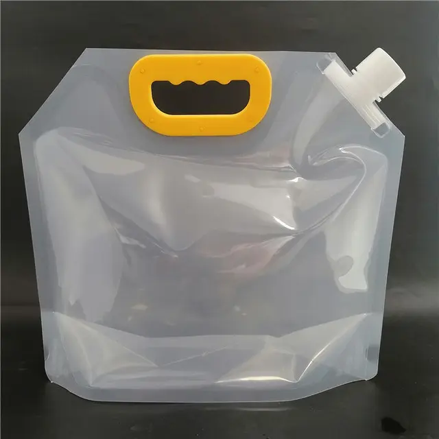 Túi Đựng Chất Lỏng Màu Trắng 2.6 Gallon Túi Ép Nhựa Có Tay Cầm Gấp Gọn Chịu Được Rượu Chai Nước